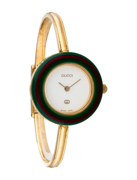 gold gucci bezel watch|authentic gucci bezel watch.